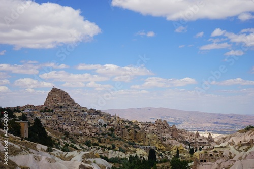 Panoramic view of Uchisar Castle in Cappadocia, Turkey