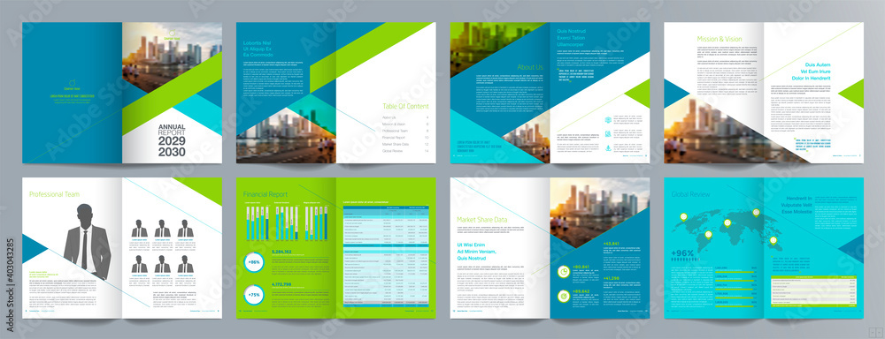 Corporate business presentation guide brochure template, Annual report, 16 page minimalist flat geometric business brochure design template, A4 size. Corporate business presentation guide brochure template, Annual report, 16 page minimalist flat geometric business brochure design template, A4 size.