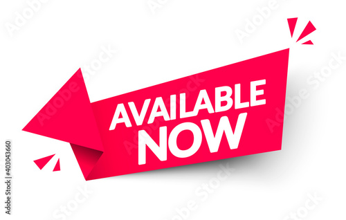 Vector Illustration Available Now Arrow Banner