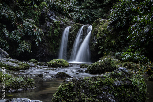 Waterfall in the Sao Miguel island s woods...