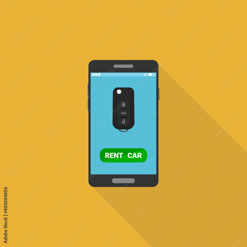 Rent car, concept. Online rent a car. Vector illustration. Rent car, concept. Online rent a car. Vector illustration.