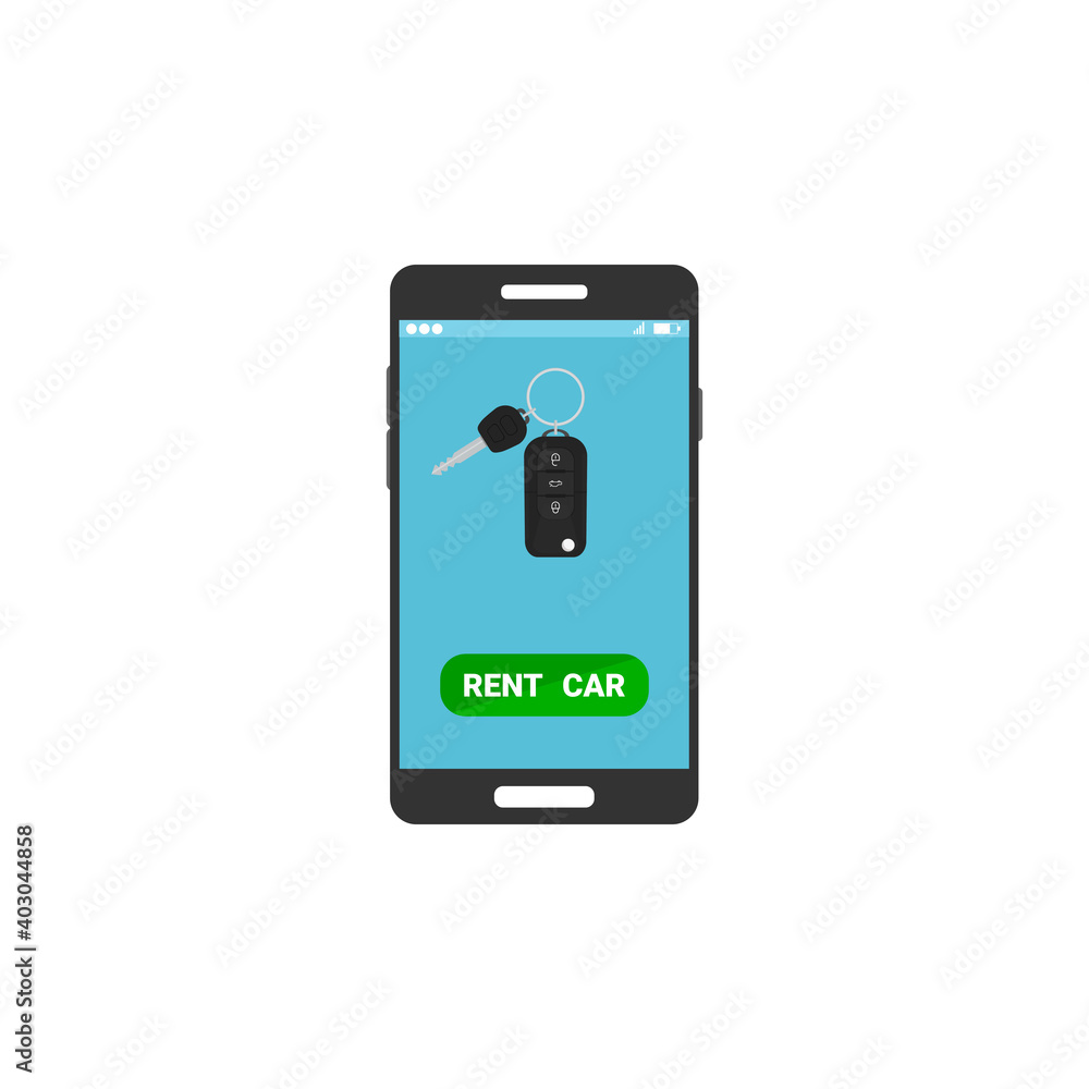 Rent car, concept. Online rent a car. Vector illustration. Rent car, concept. Online rent a car. Vector illustration.