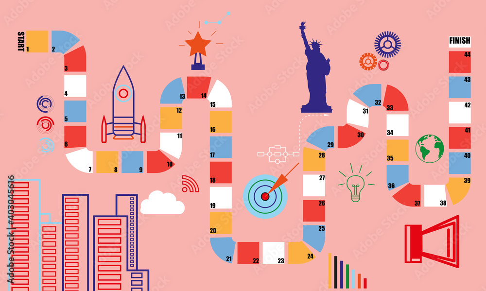 Obraz premium Bright illustration for children's board game. Playtime