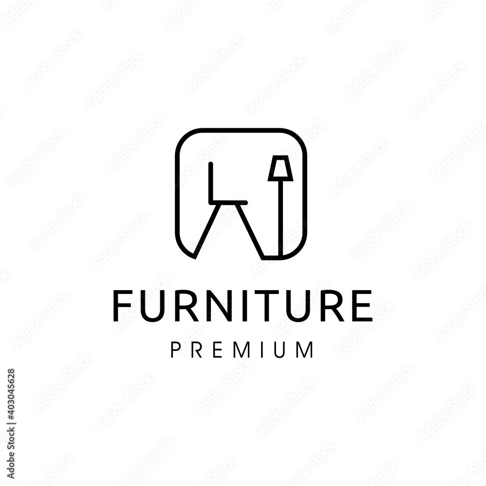 Fototapeta premium Minimalist Furniture Line Art Logo Design