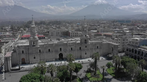 Aerial view of the cathedral church of Arequipa, Peru
