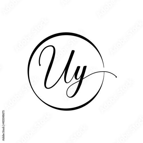 Initial UY letter Logo Design vector Template. Abstract Script Letter UY logo Design