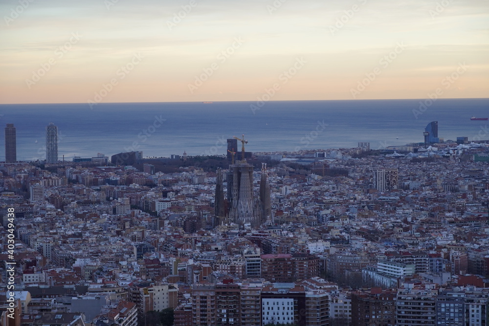 Fototapeta premium Vistas panorámicas de Barcelona