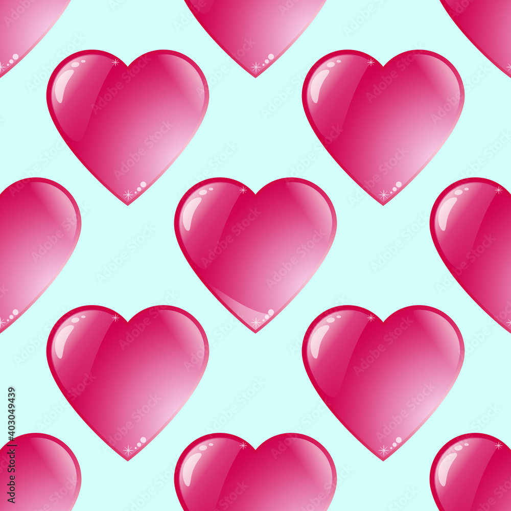 Hearts seamless pattern - vector background for continuous replicate
