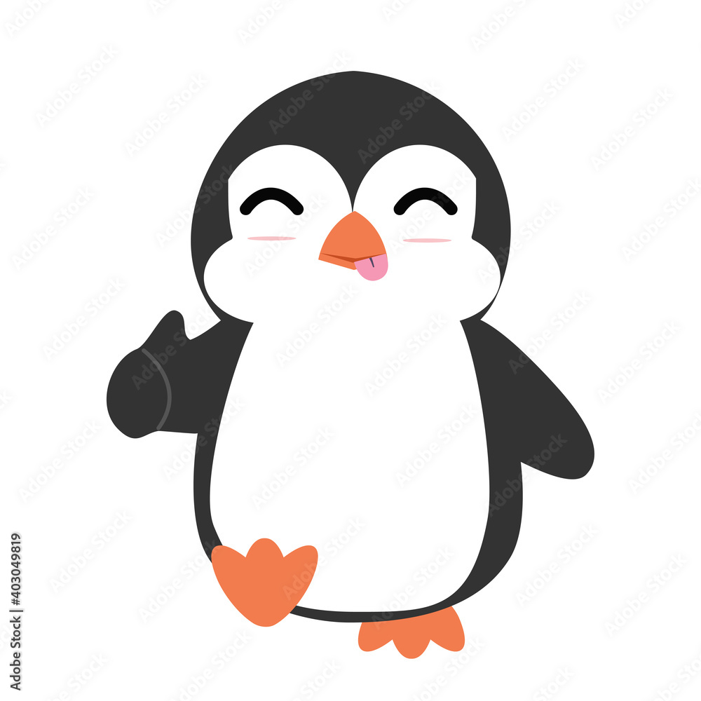 Cute penguin cartoon with thumbs up Cute penguin cartoon with thumbs up