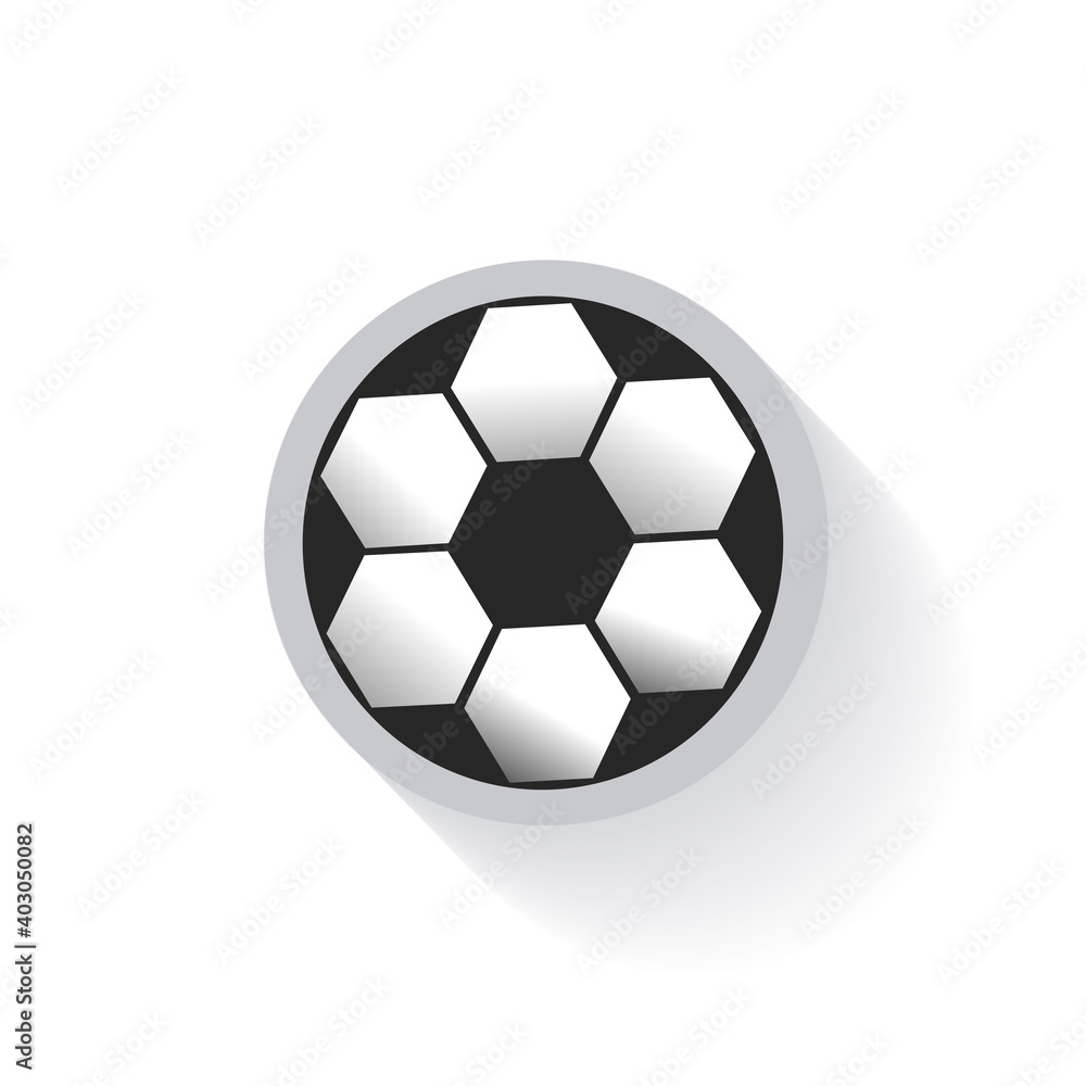 Ball. Soccer ball. Black silhouette, badge, print, emblem. Vector illustration of a sports sign. Football game concept. Can be used for web design and applications Ball. Soccer ball. Black silhouette, badge, print, emblem. Vector illustration of a sports sign. Football game concept. Can be used for web design and applications