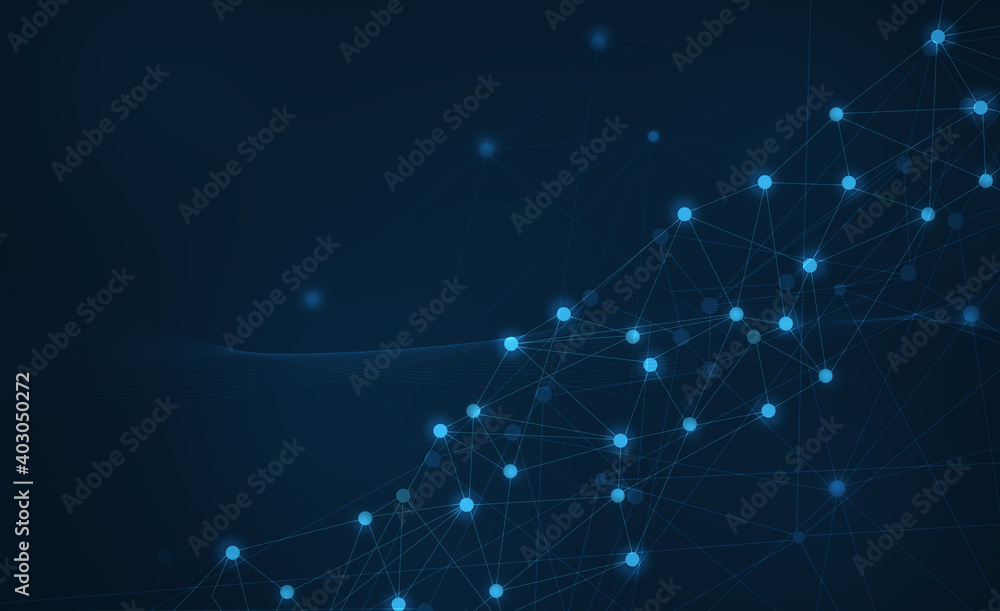 Abstract Technology Network Connecting Background Lines And Dots Geometrical polygonal Shapes Connection And Web Concept Digital Communication And Futuristic Technology interface. Abstract Technology Network Connecting Background Lines And Dots Geometrical polygonal Shapes Connection And Web Concept Digital Communication And Futuristic Technology interface.