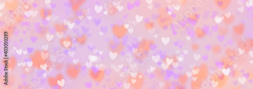 Hearts Abstract Background. Happy Valentine's Day Banner. Hearts bokeh. Love pattern. Spring tones Valentines Day Poster