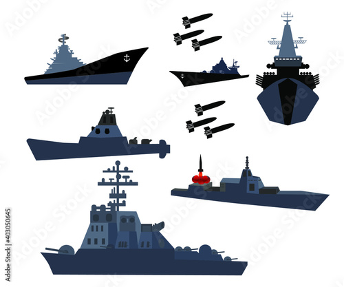 Ships and boats icons. Barge, cruise ship, shipping and fishing boat vector signs. Black silhouette of marine vehicles illustration