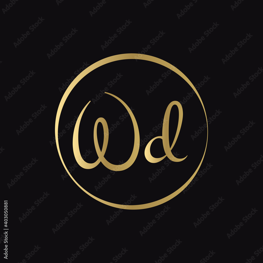 Creative WD letter Logo Design vector Template. Abstract Script Letter WD Logo Design