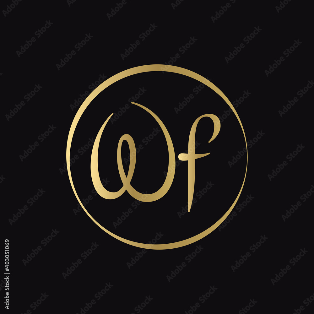 Creative WF letter Logo Design vector Template. Abstract Script Letter WF Logo Design Creative WF letter Logo Design vector Template. Abstract Script Letter WF Logo Design