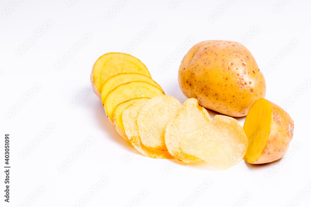 Organic potato isolated on white background, Close up raw nature vegetable Organic potato isolated on white background, Close up raw nature vegetable