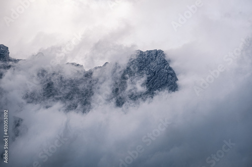 Zugspitze in Wolken
