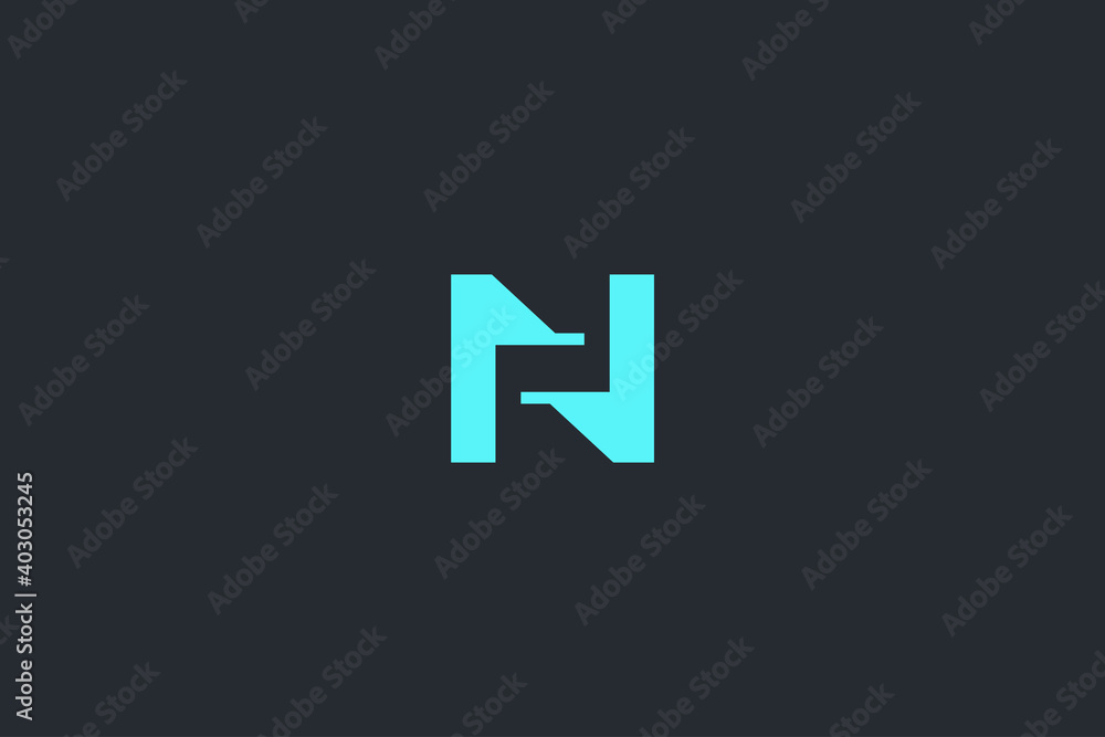 Fototapeta premium Minimal Modern Abstract Letter N Dark Background Logo Template