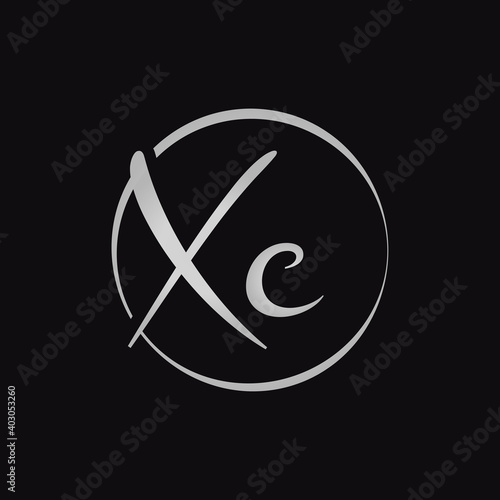 Creative XC letter Logo Design vector Template. Initial Script Letter XC Logo Design