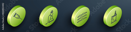 Set Isometric Syringe, Hookah, Cocaine or heroin drug and Electronic cigarette icon. Vector.