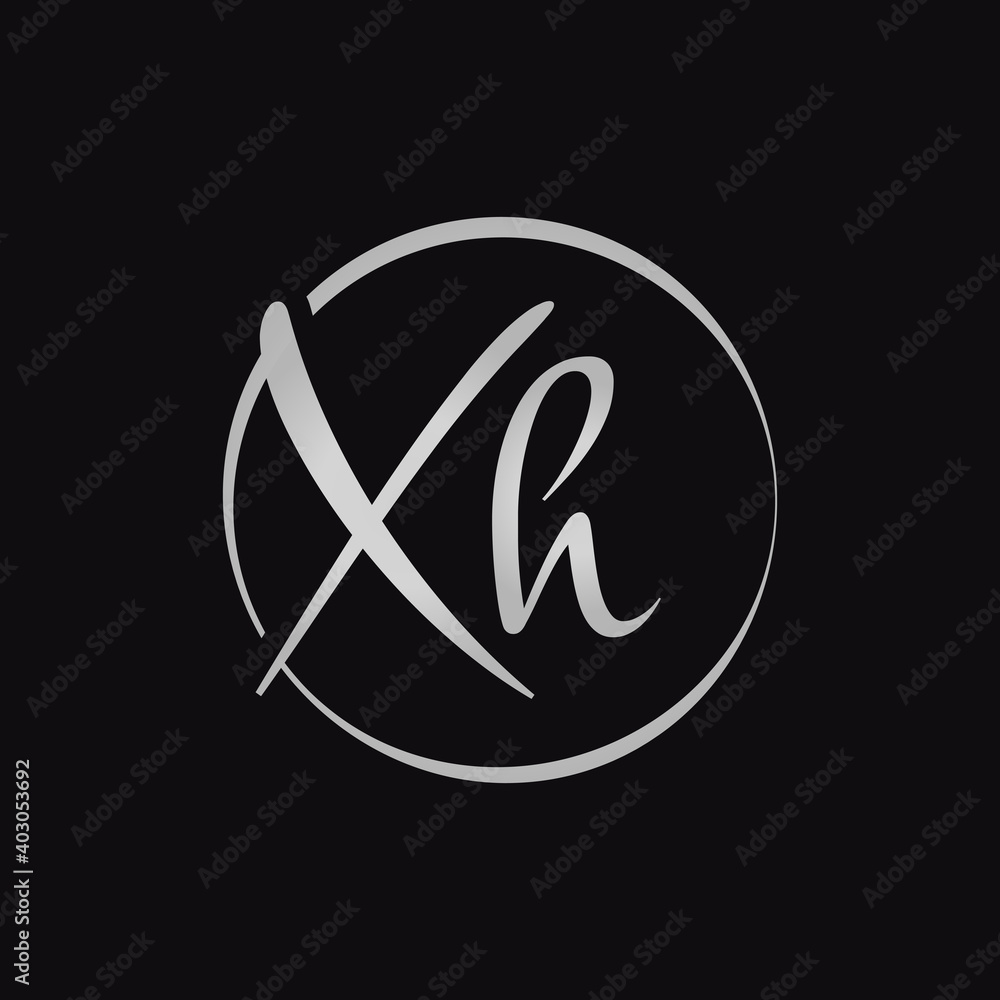 Creative XH letter Logo Design vector Template. Initial Script Letter XH Logo Design Creative XH letter Logo Design vector Template. Initial Script Letter XH Logo Design