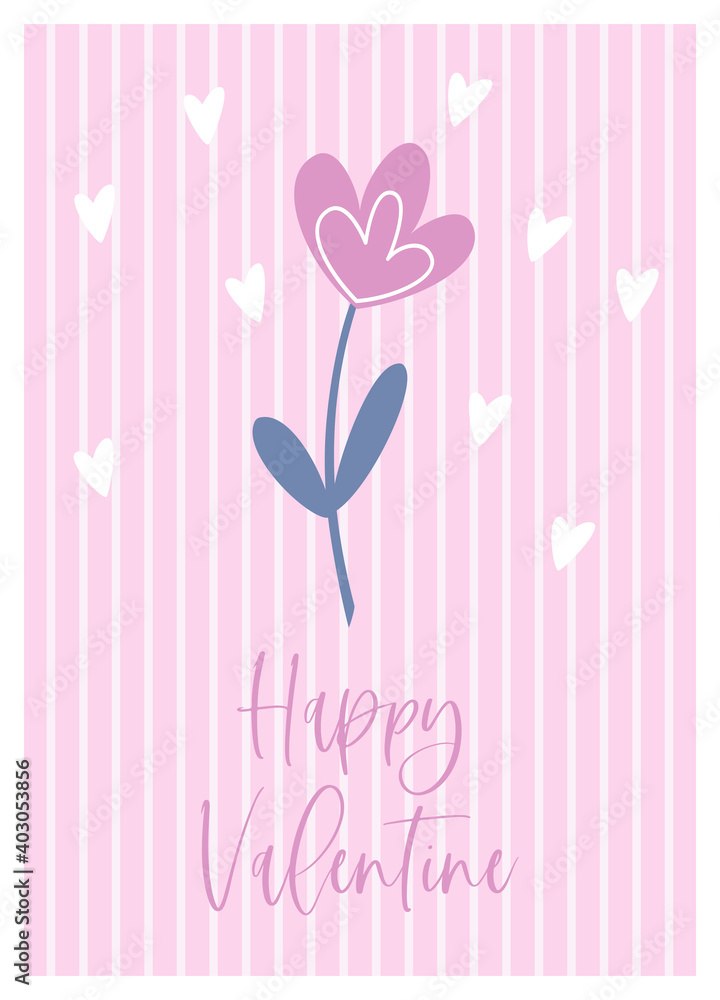 Congratulations on Valentine s Day. Postcard, poster, cover. Vector.