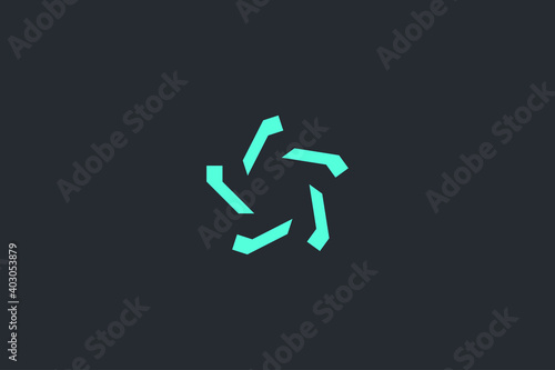 Minimal Modern Abstract Star Letter O Dark Background Logo Template