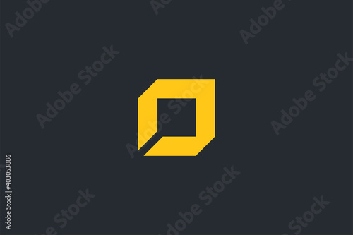 Minimal Modern Abstract Letter O Dark Background Logo Template