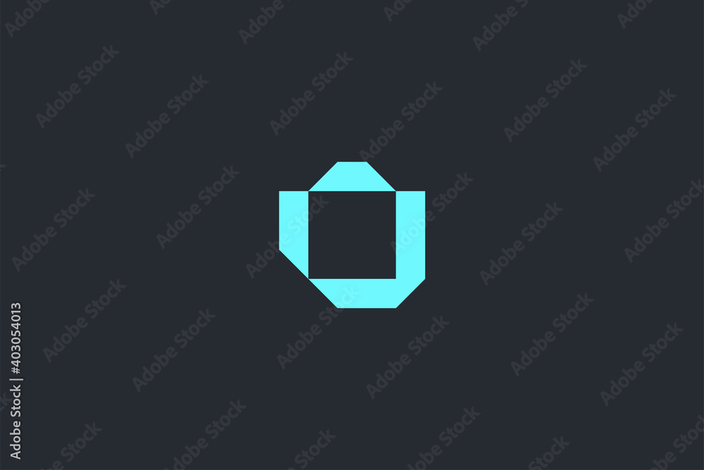 Minimal Modern Abstract Letter O Dark Background Logo Template Minimal Modern Abstract Letter O Dark Background Logo Template