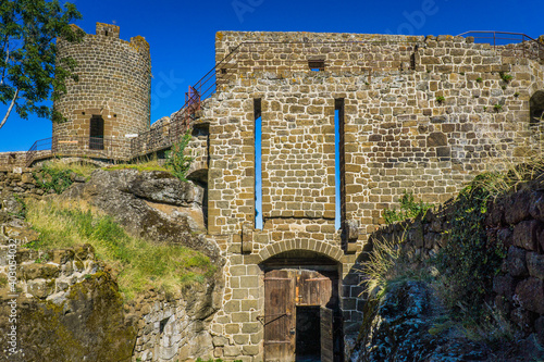 The fortified gate leads to the main court of the Fortress of Polignac (Auvergne, France). The fortress counts 6 defensive gates photo