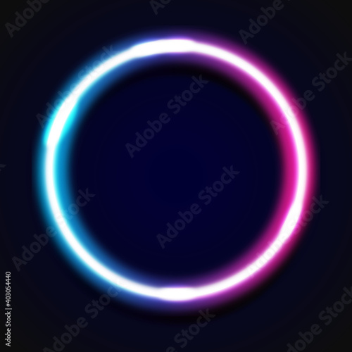 neon circle on black background