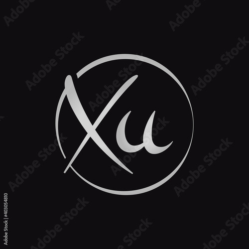 Creative XU letter Logo Design vector Template. Initial Script Letter XU Logo Design