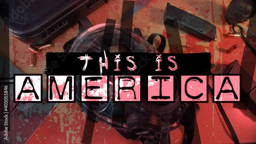 This is America Motion Graphic on top of tactical gear. photo