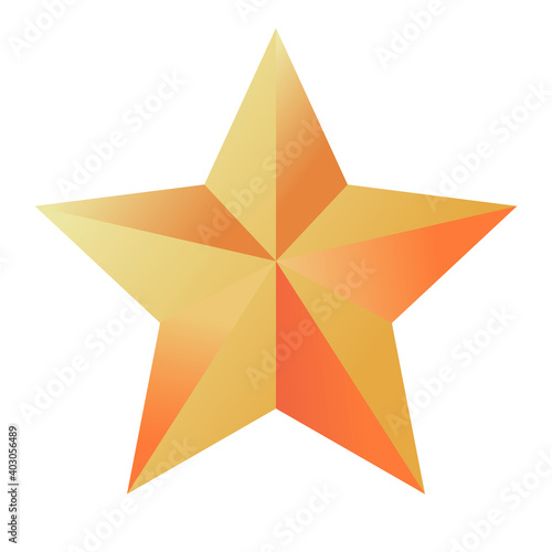 happy merry christmas golden star with five pointed isolated icon