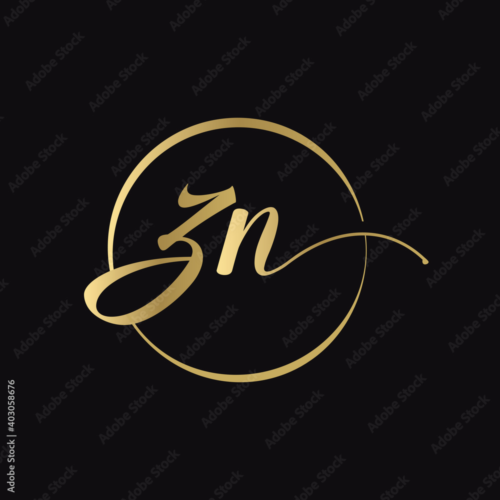 ZN letter Logo Design vector Template. Abstract Script Letter ZN Vector Illustration ZN letter Logo Design vector Template. Abstract Script Letter ZN Vector Illustration