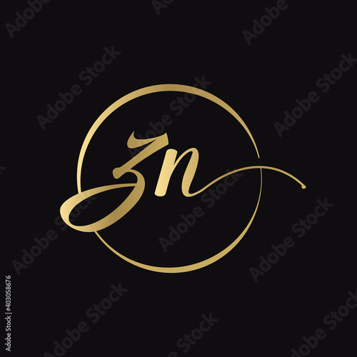 ZN letter Logo Design vector Template. Abstract Script Letter ZN Vector Illustration