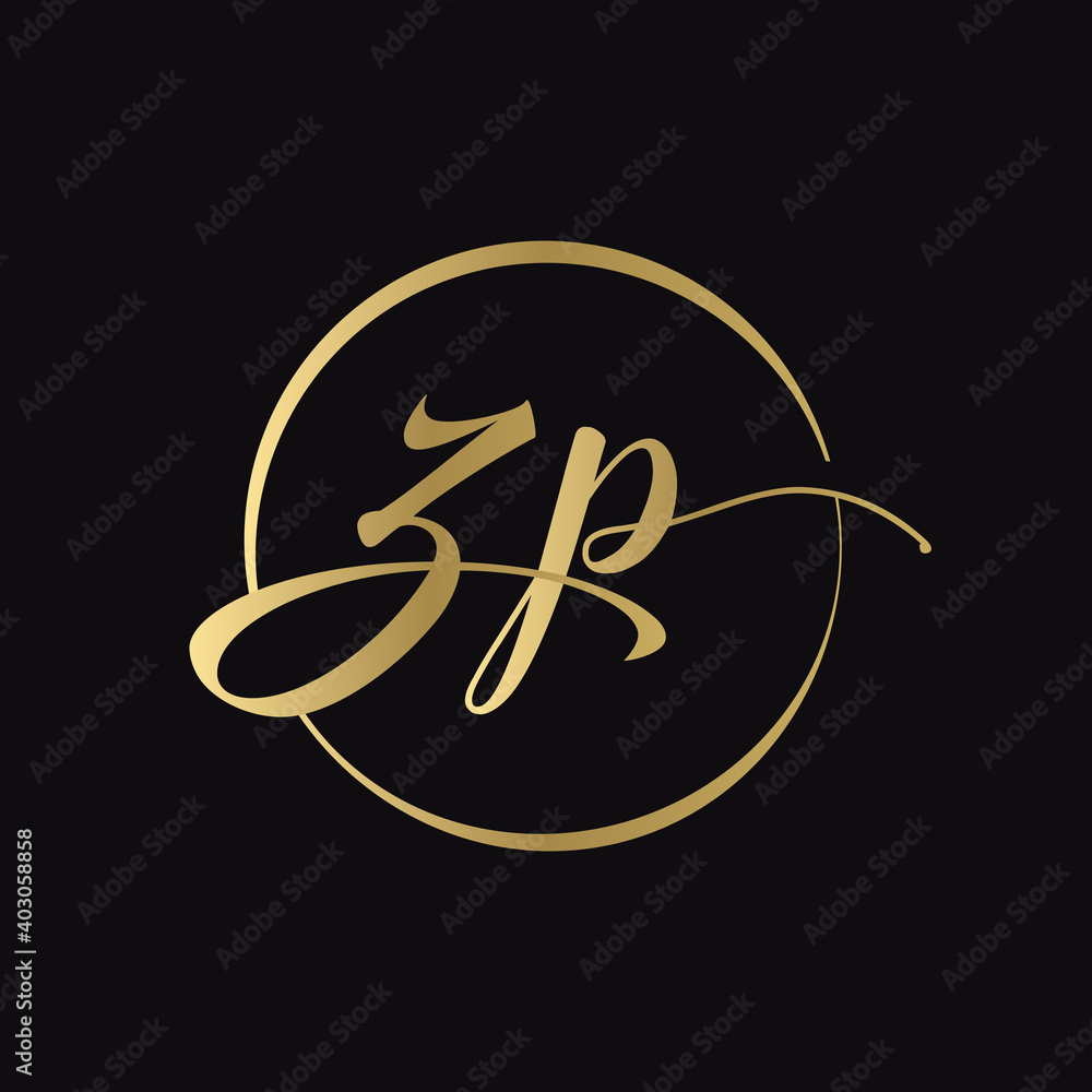 ZP letter Logo Design vector Template. Abstract Script Letter ZP Vector Illustration