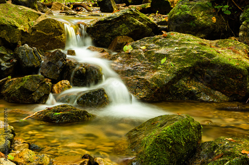 Water Flowing of Huge Boulders and Rocks