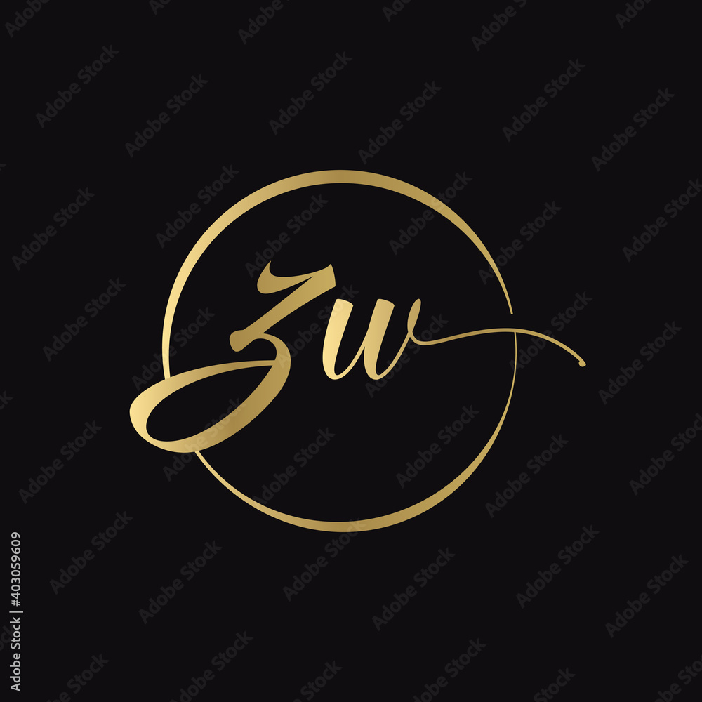 ZW letter Logo Design vector Template. Abstract Script Letter ZW Vector Illustration ZW letter Logo Design vector Template. Abstract Script Letter ZW Vector Illustration