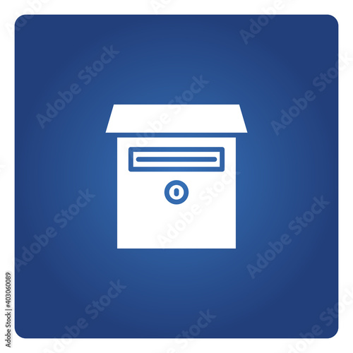 mailbox and postbox icon on blue background