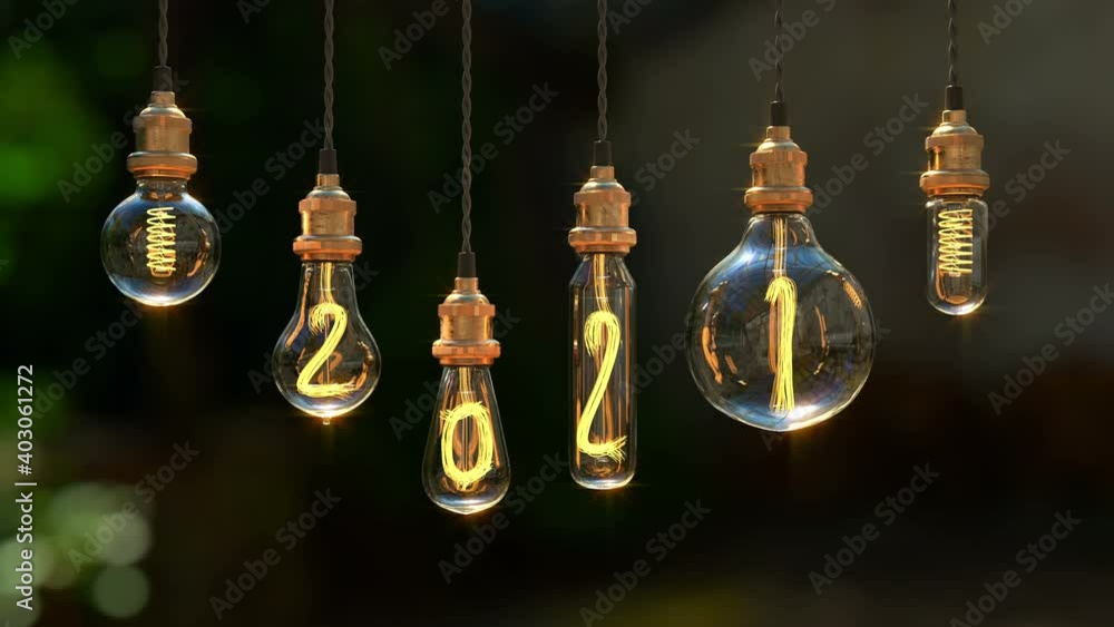 Turning on 202. Light bulb christmas background. Edison light bulb. 2021 year background. Turning on 202. Light bulb christmas background. Edison light bulb. 2021 year background.