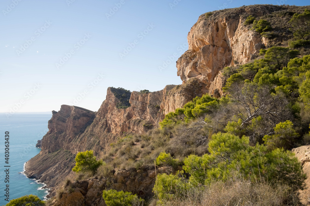 Rocky coast of Sierra Helada nature park