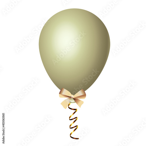 balloon helium white pearl with bow decoration