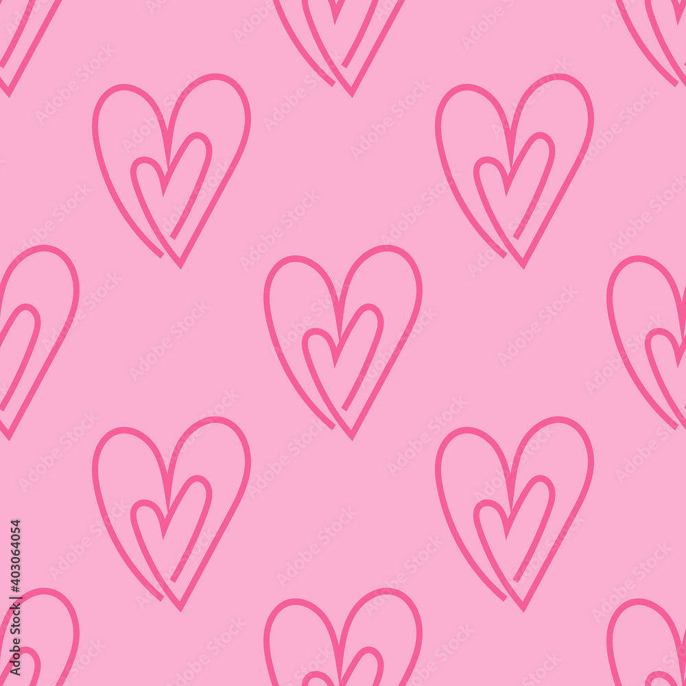 vector seamless pattern with hearts