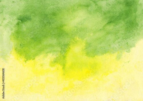 watercolor yellow and watercolor green, hand painted watercolor background © reajme