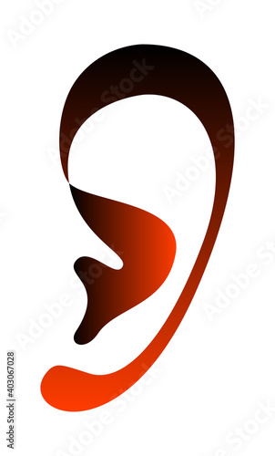 Vector ear in gradient style