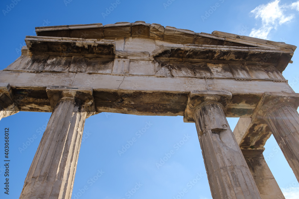 Athens - December 2019: view of Propilei