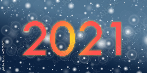 2021 als Jahreszahl mit Schneeflocken