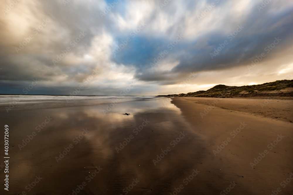 Reflections in the sands, Alnmouth Bay Beach