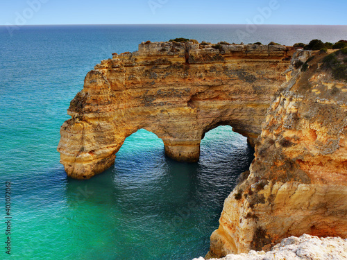 Algarve coastline and caves in Portugal